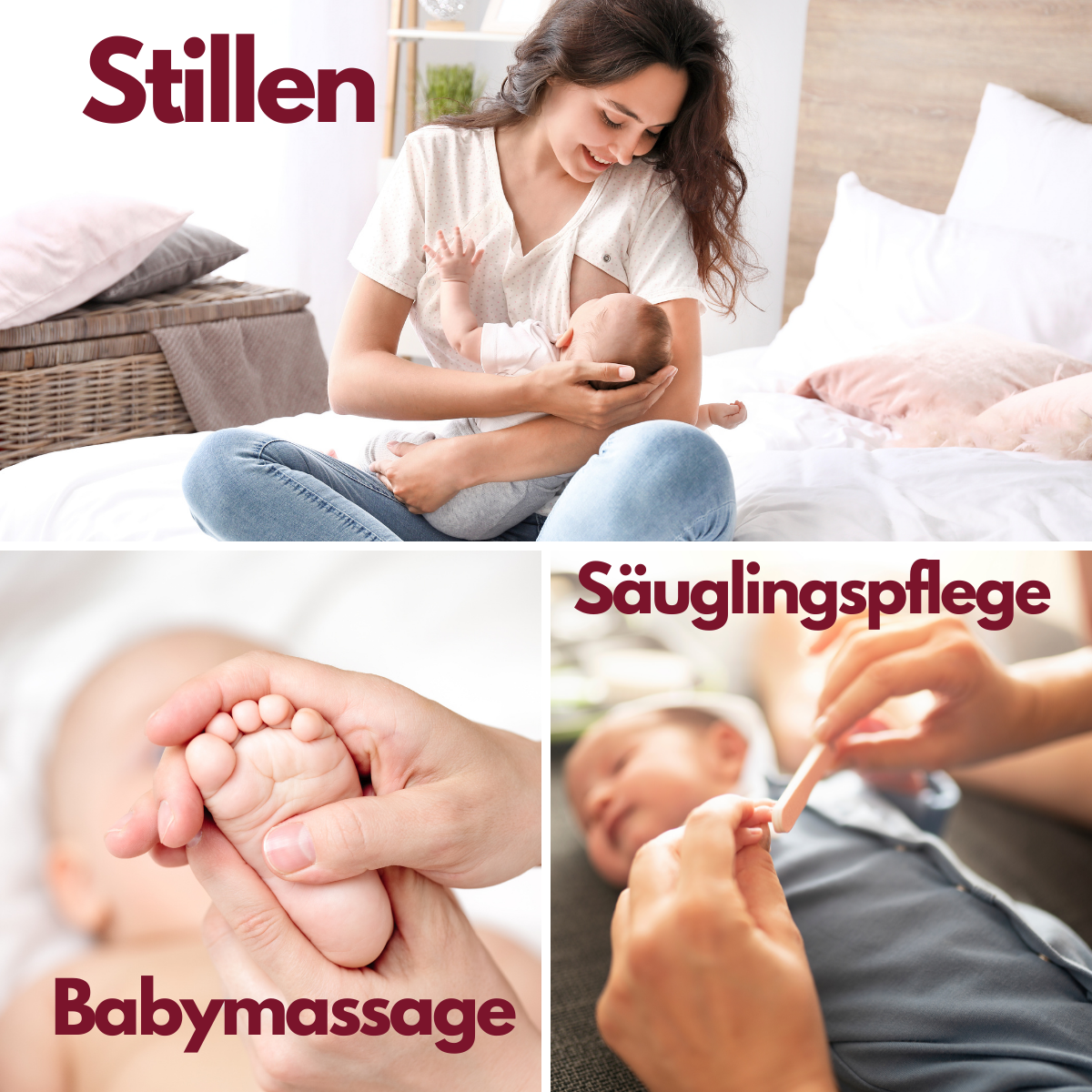 Stillen, Säuglingspflege, Babymassage